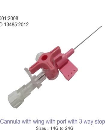 I.V. Cannula With Wing With Port With 3 Way Stop Cock